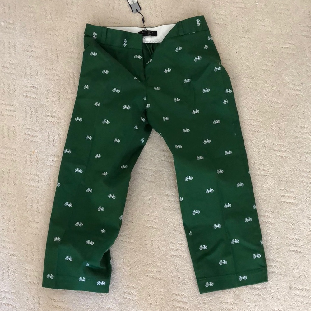 talbots green bicycle petite trousers